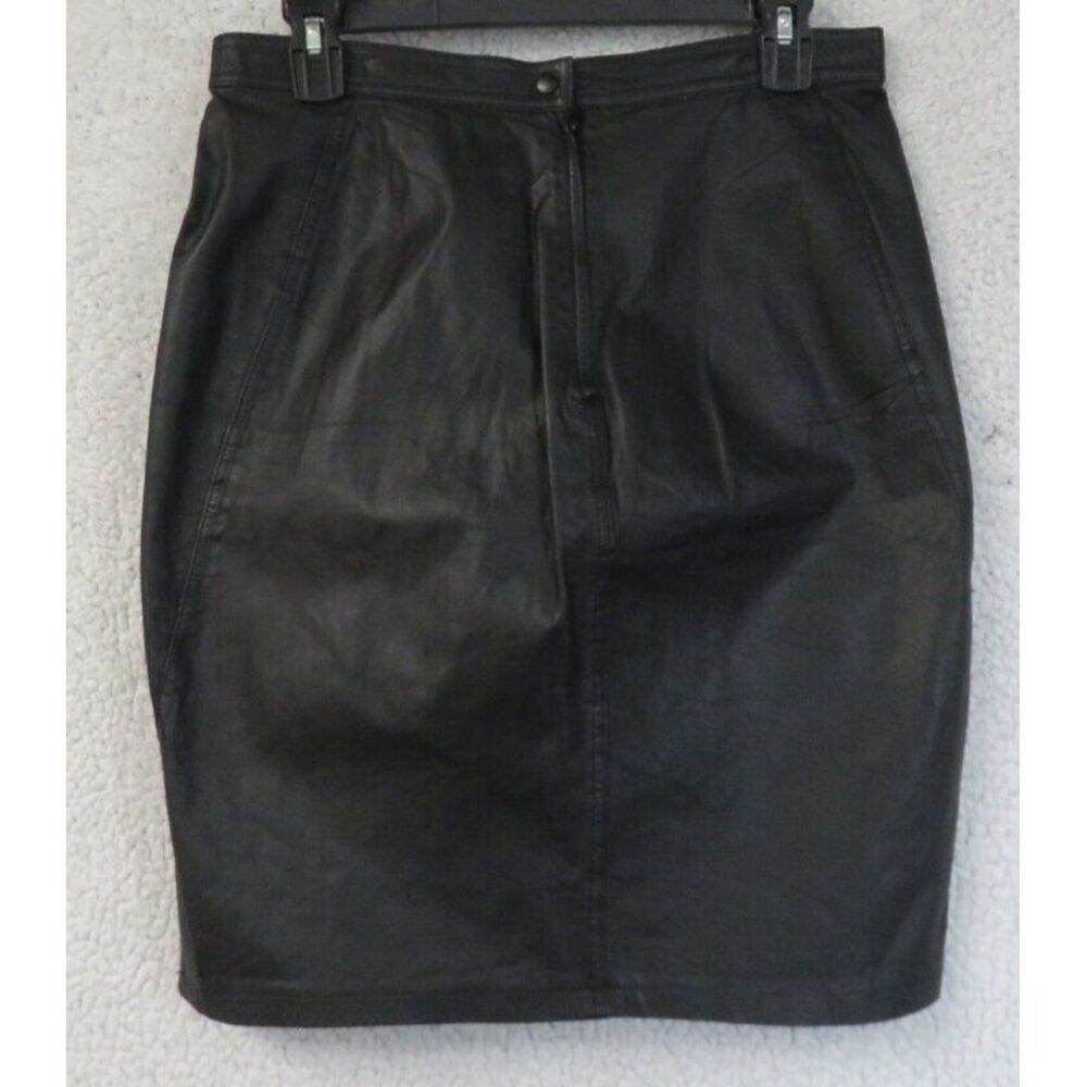 Tarazzia Womens Leather Skirt Black Size 30 Goth Grunge Bikercore Punk Rocker
